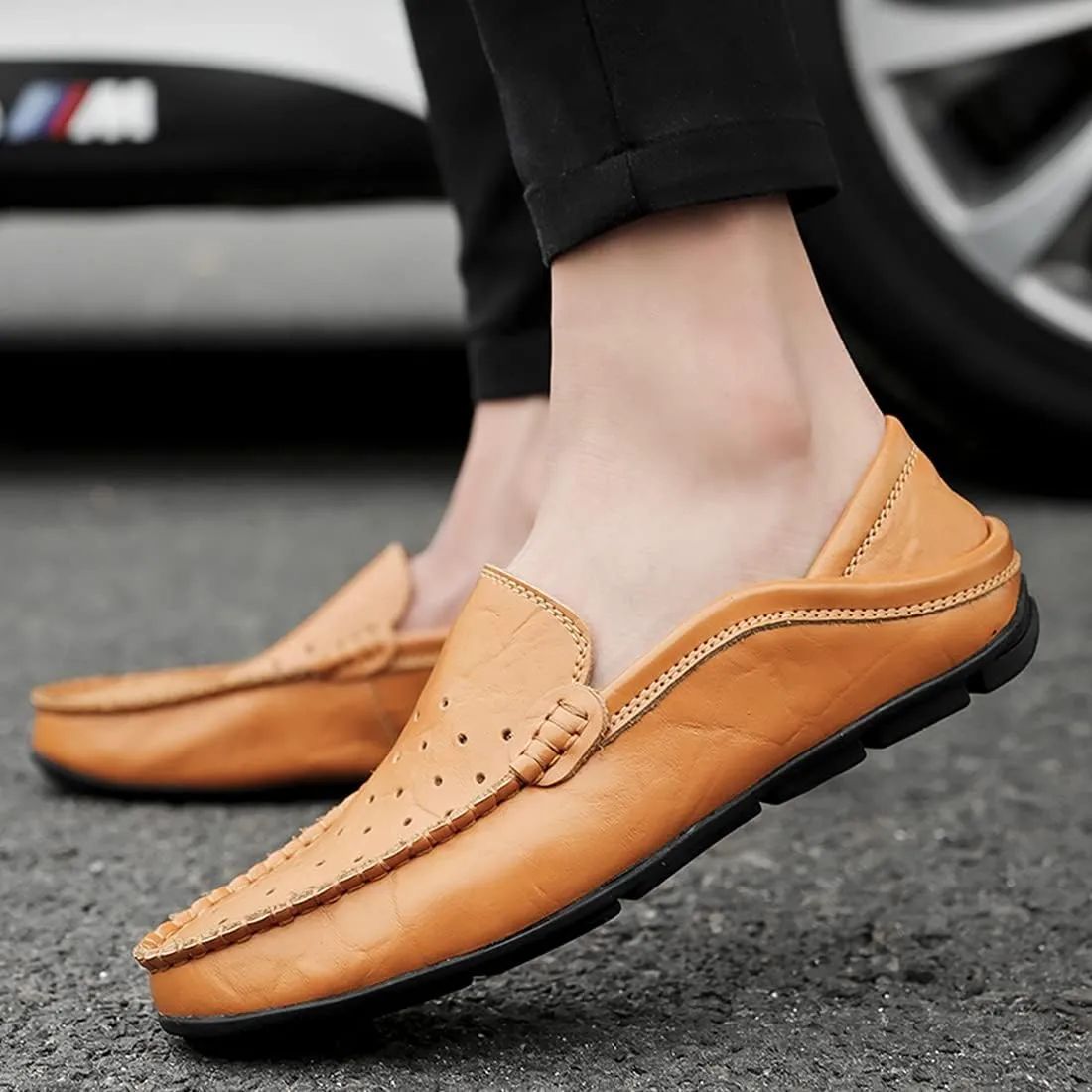 Minishion Men Loafers Shoes Breathable Summer Dress Shoes 20139#