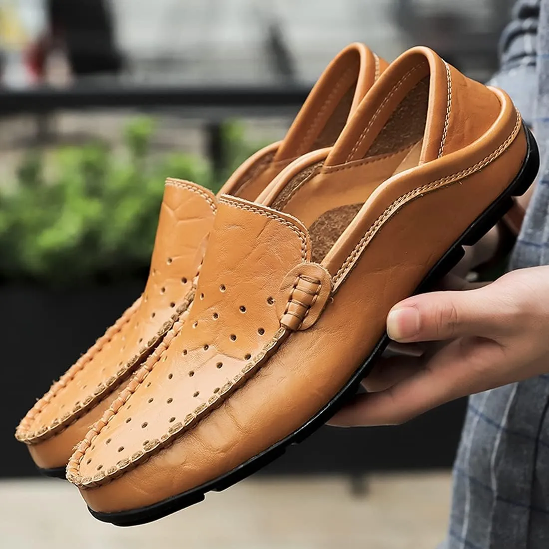 Minishion Men Loafers Shoes Breathable Summer Dress Shoes 20139#