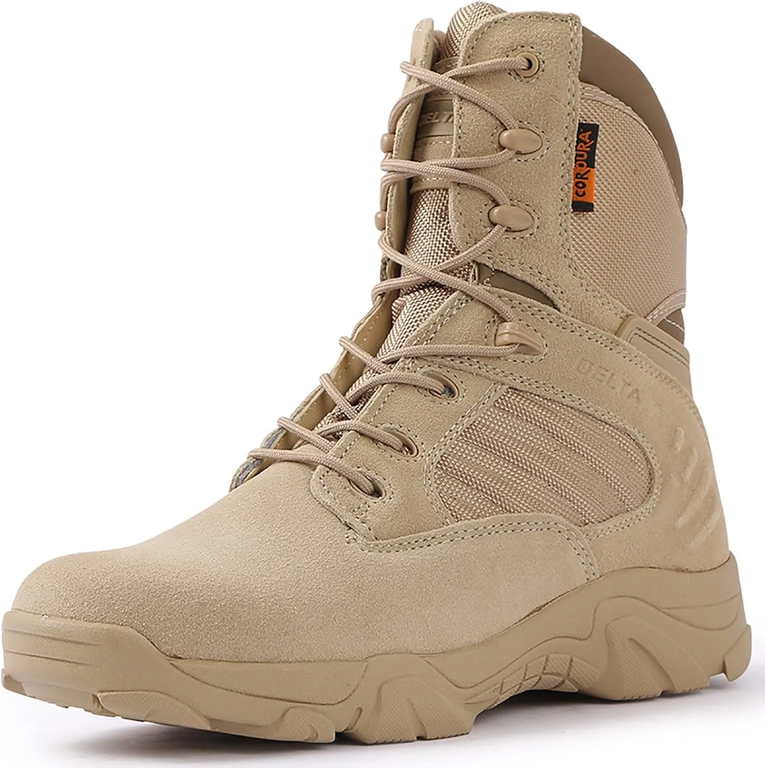 Outdoor Men's Tactical Military Boots, Outdoor Durable Waterproof Rubber Sole Military Work and Desert Boots, Comfortable Shock Absorption Boots