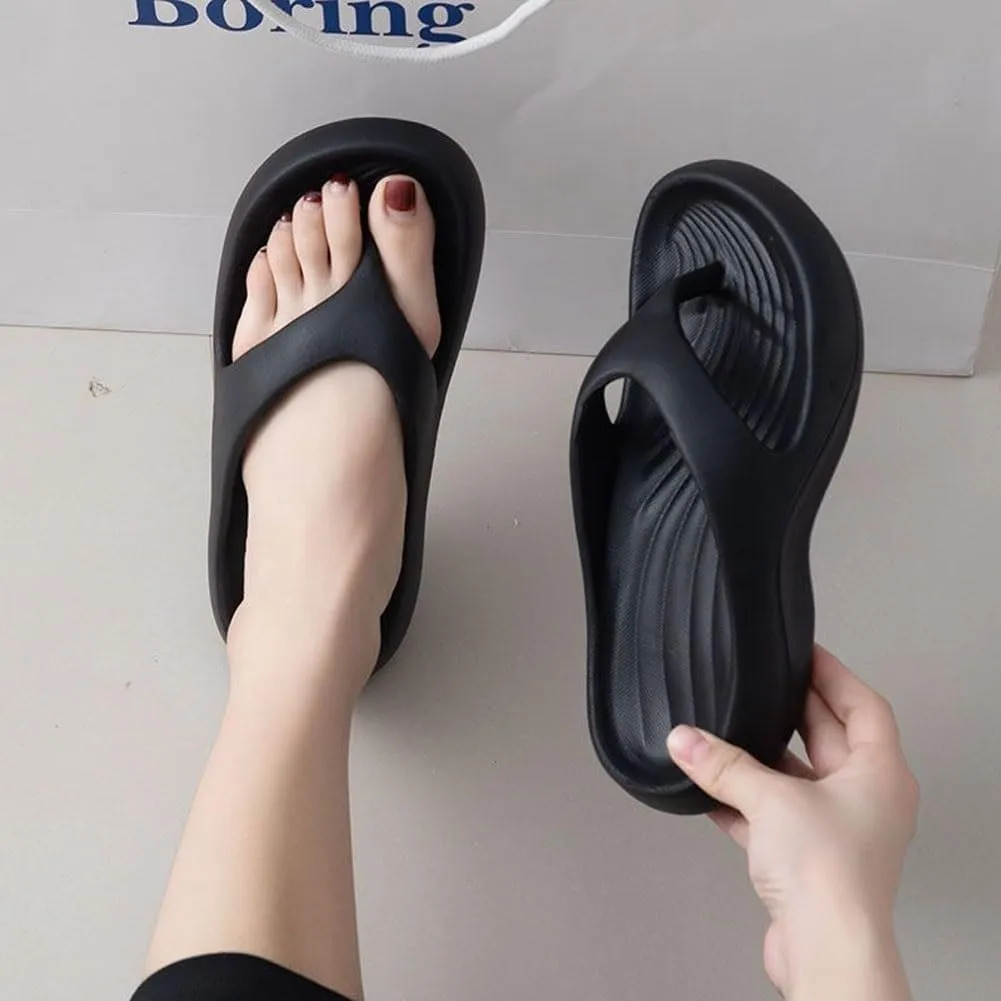 Support Flip Flops, Soft Summer Non-Slip Beach Shoes, Comfort Lightweight Walking Platform Beach Slippers