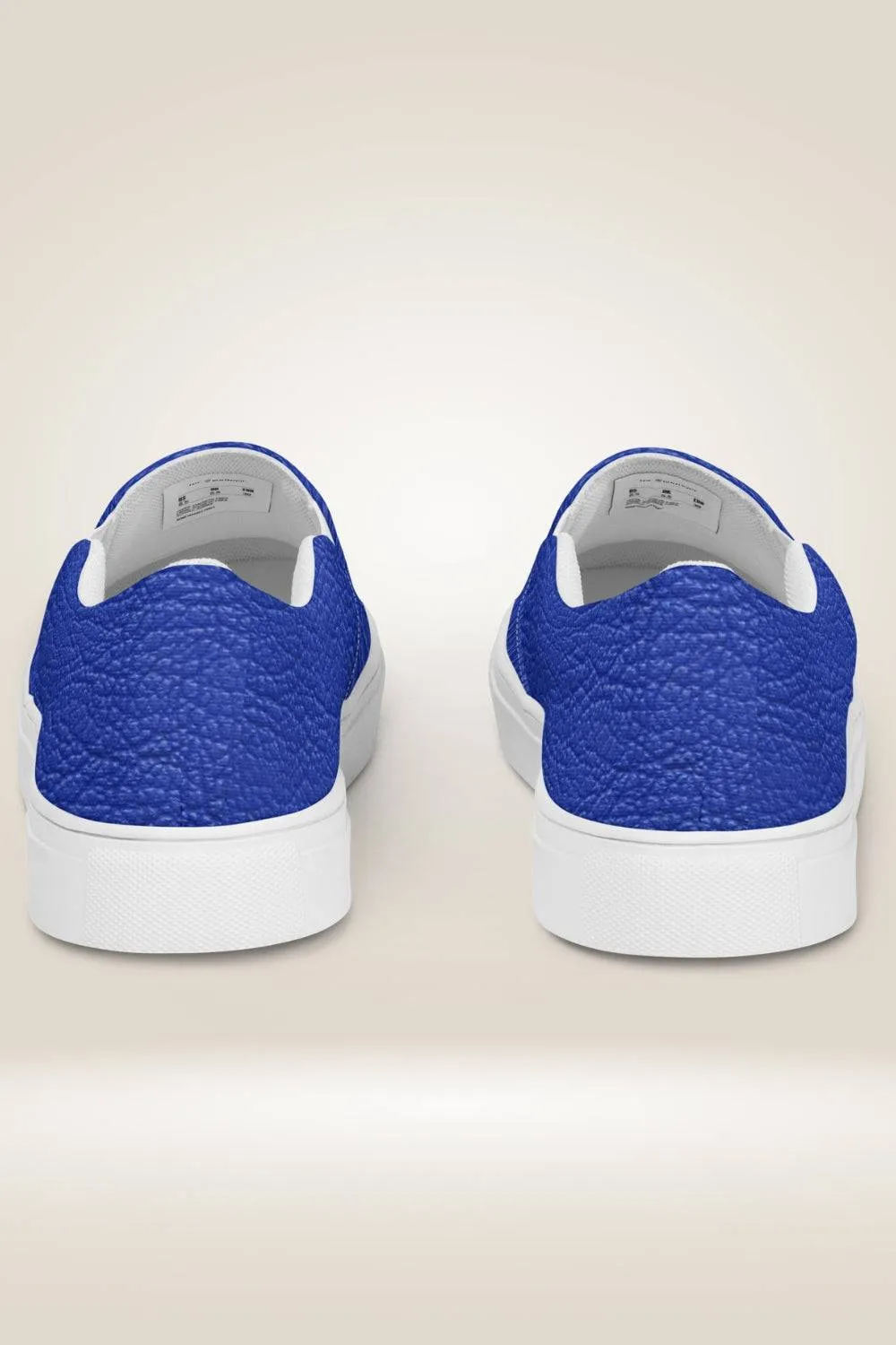TGC Boutique Leather Print Slip On Blue Canvas Shoes