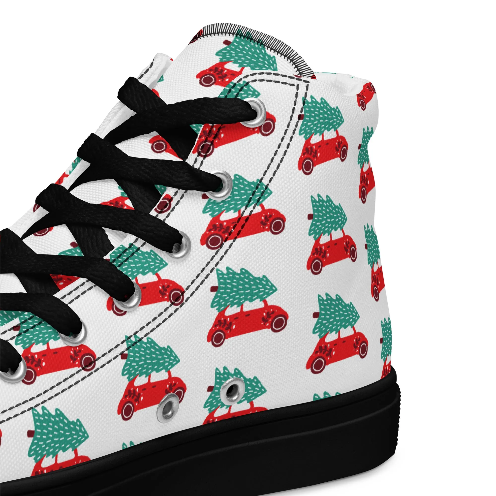 Women Christmas High Top Canvas Shoes (Glamourange Holiday Magic Canvas Shoes For Women - 0018)