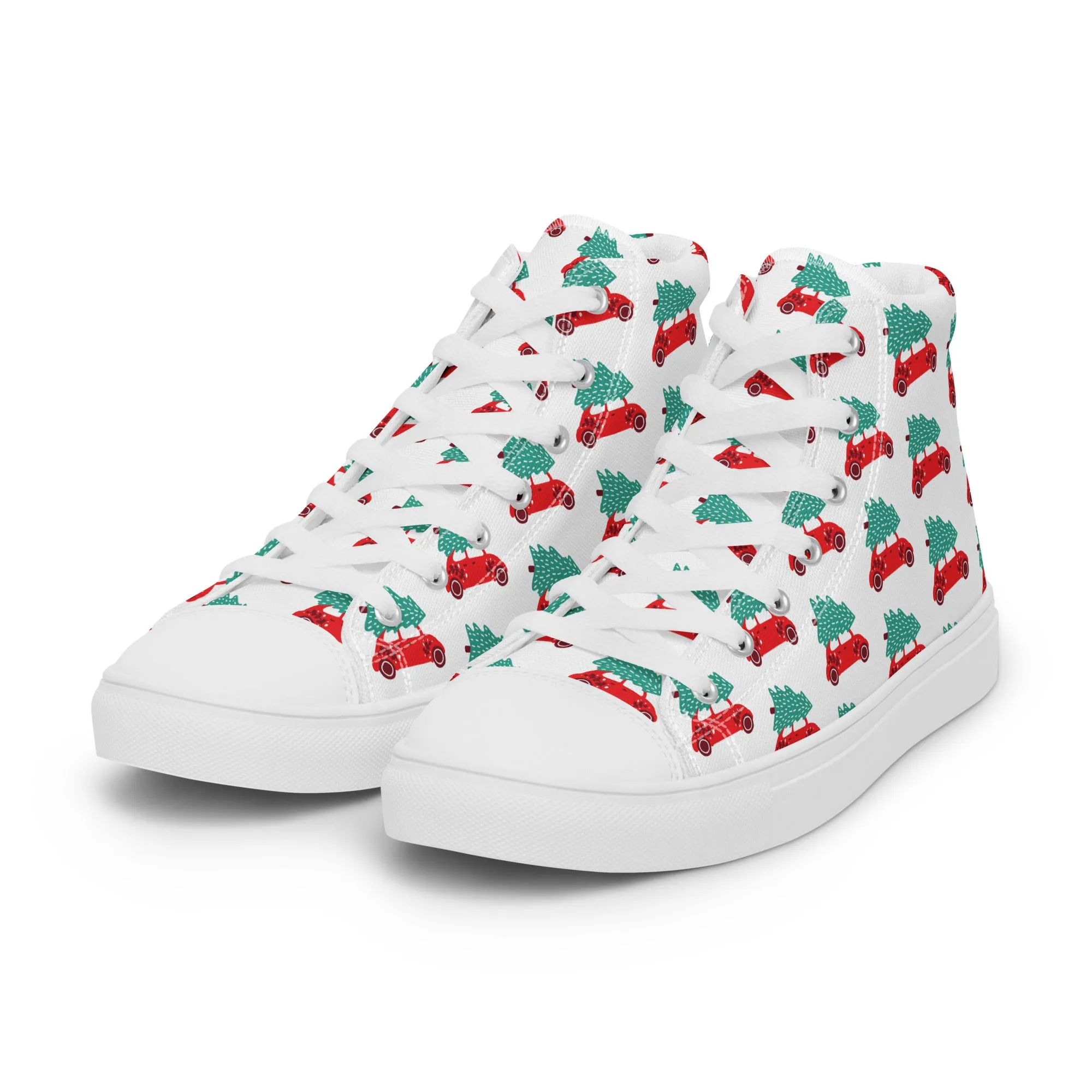 Women Christmas High Top Canvas Shoes (Glamourange Holiday Magic Canvas Shoes For Women - 0018)