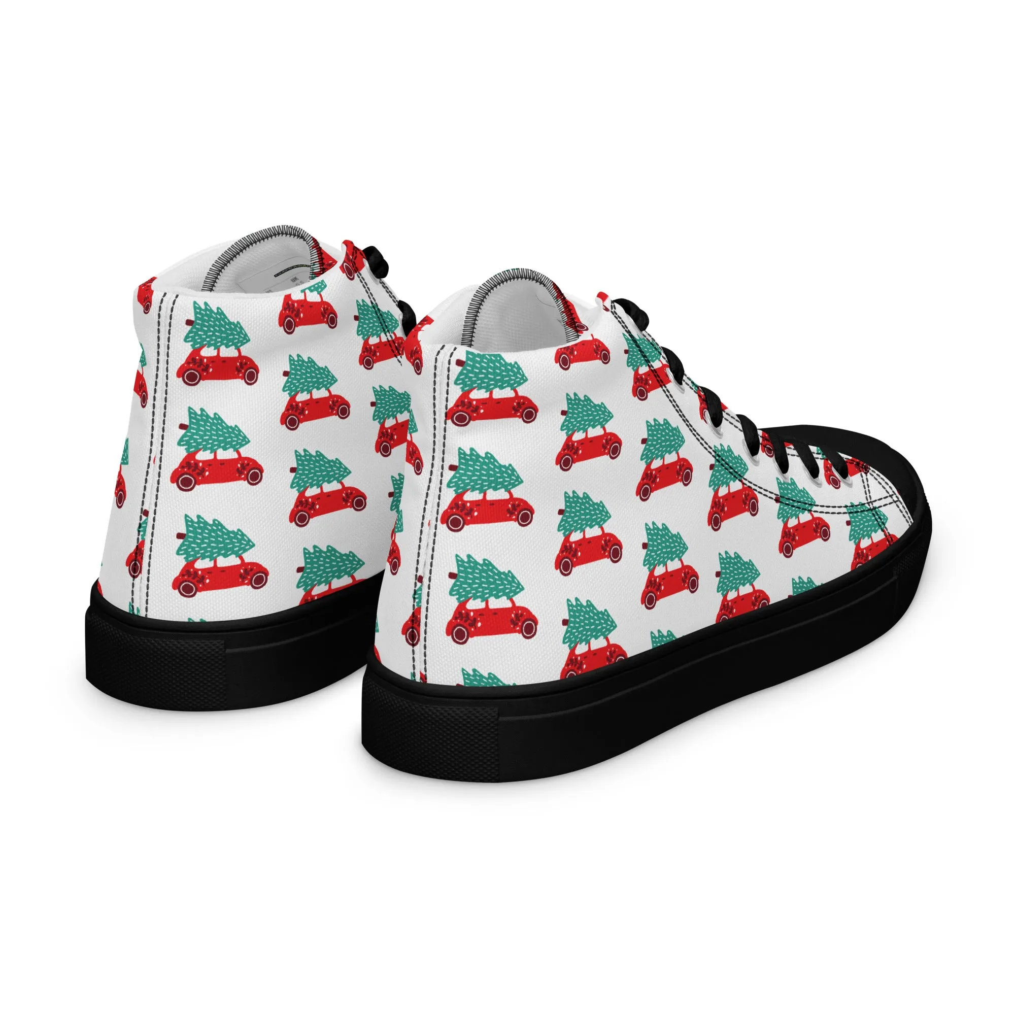 Women Christmas High Top Canvas Shoes (Glamourange Holiday Magic Canvas Shoes For Women - 0018)