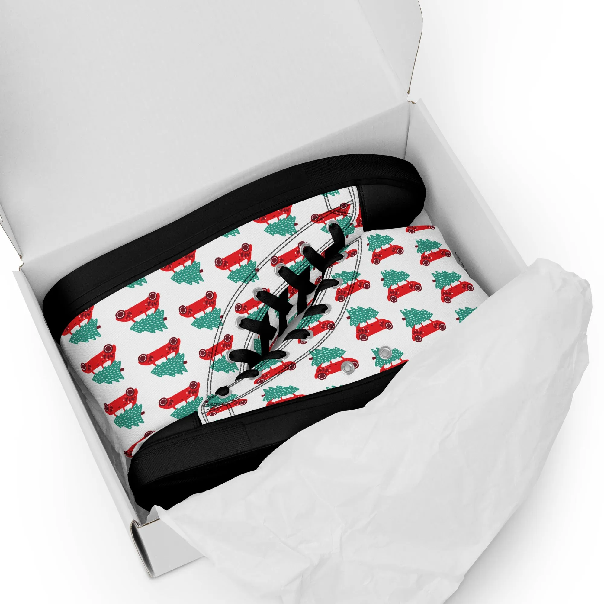 Women Christmas High Top Canvas Shoes (Glamourange Holiday Magic Canvas Shoes For Women - 0018)