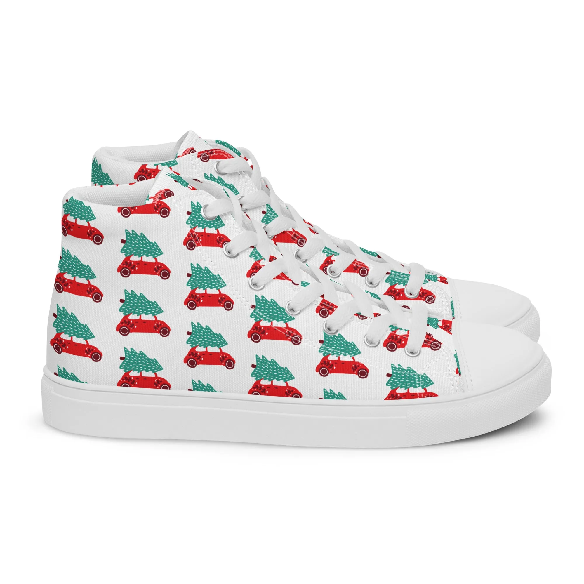 Women Christmas High Top Canvas Shoes (Glamourange Holiday Magic Canvas Shoes For Women - 0018)