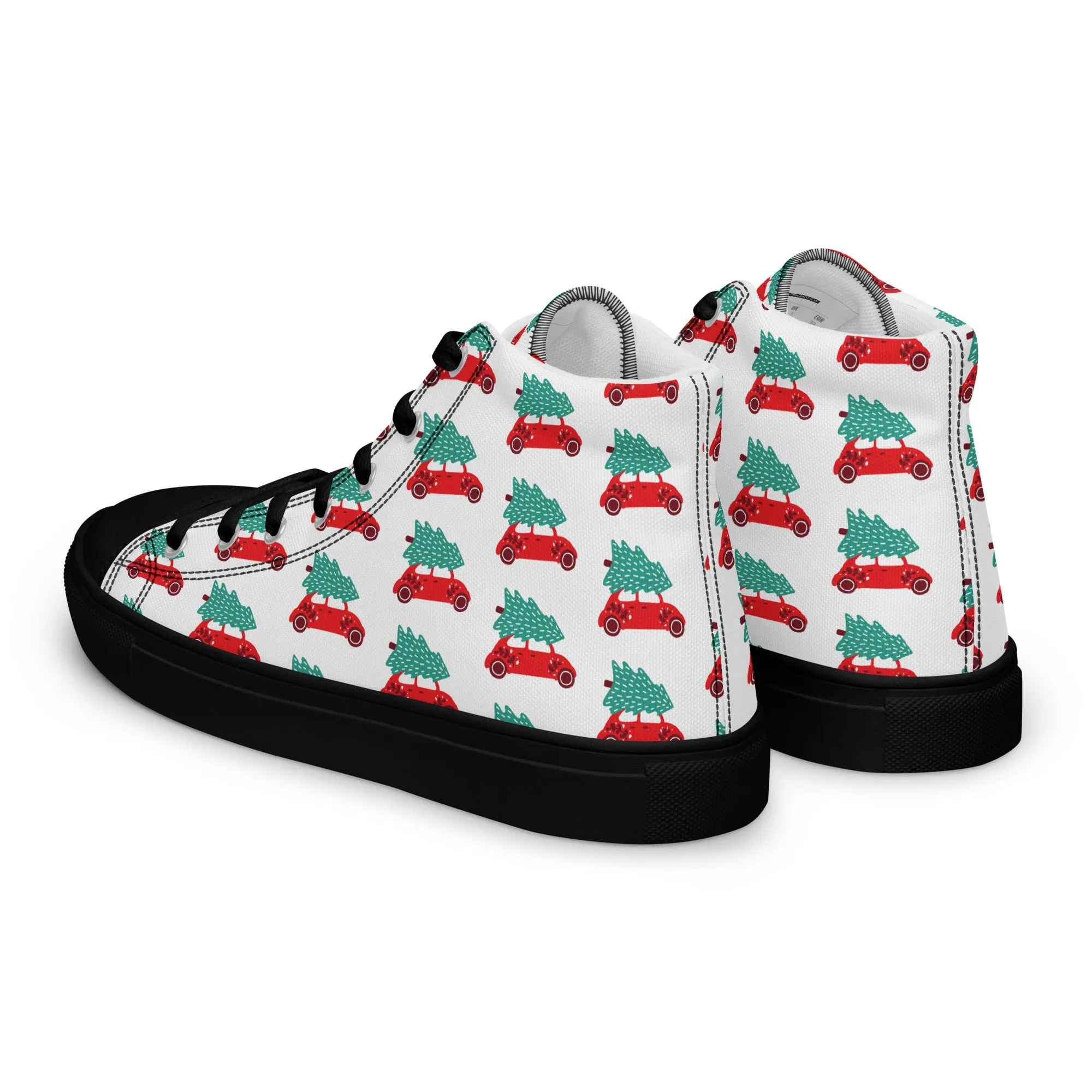 Women Christmas High Top Canvas Shoes (Glamourange Holiday Magic Canvas Shoes For Women - 0018)