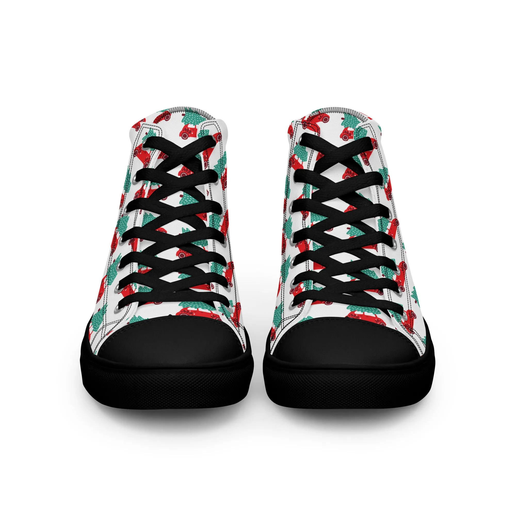 Women Christmas High Top Canvas Shoes (Glamourange Holiday Magic Canvas Shoes For Women - 0018)