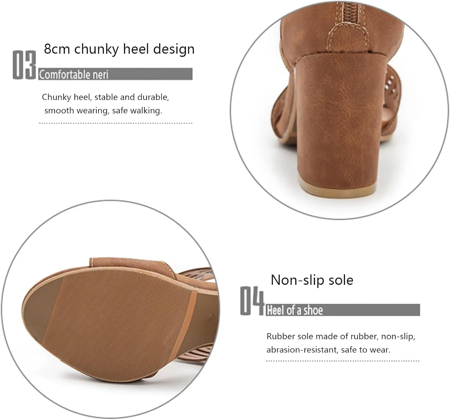 Women's Casual Dressy Sandals 3-Inch High Heels Ankle Boots Sandals Pumps Shoes - Cute, Stylish, And Comfy