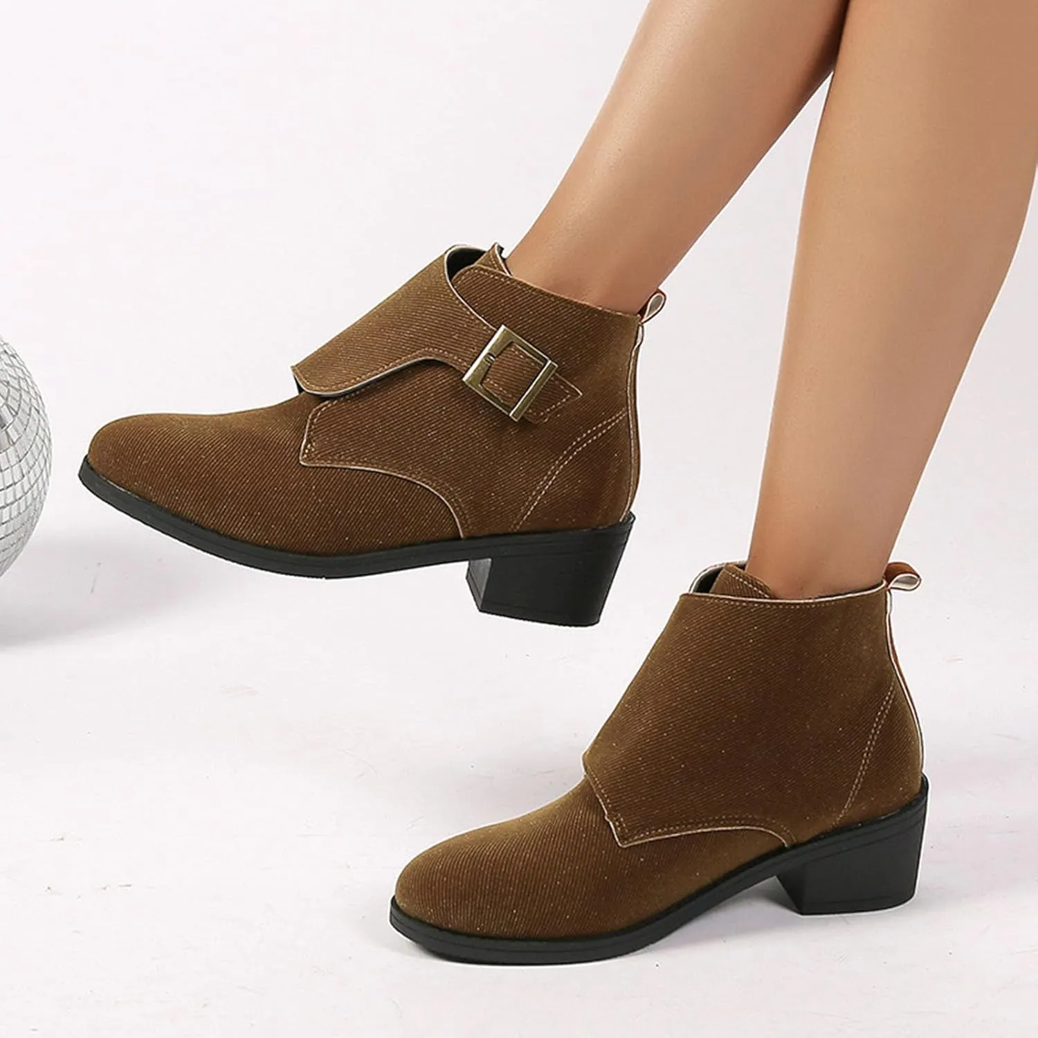 Women's Chunky Block Boots heels Side Zipper BootsKnee High Boots Casual Shoes Rain Boots Combat Chunky Western Pull On