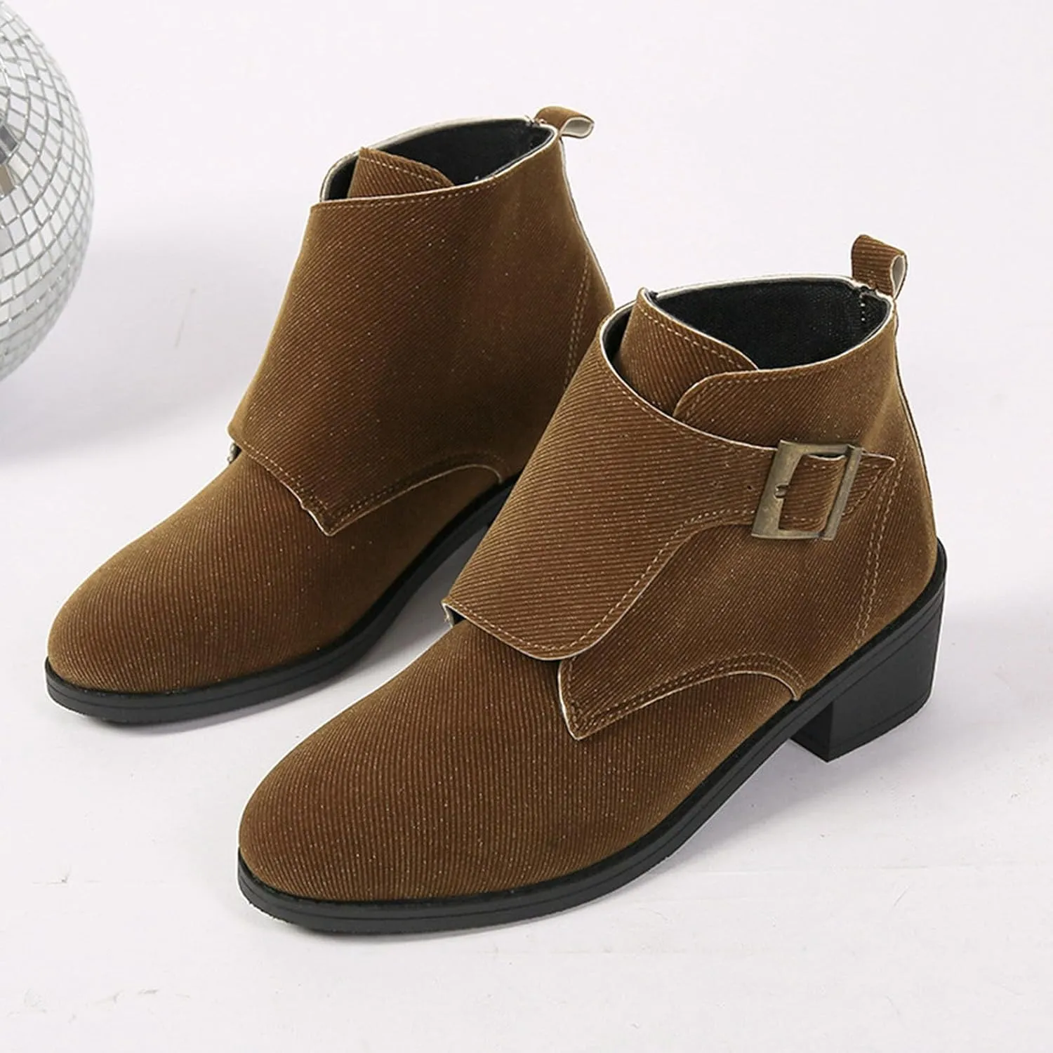 Women's Chunky Block Boots heels Side Zipper BootsKnee High Boots Casual Shoes Rain Boots Combat Chunky Western Pull On