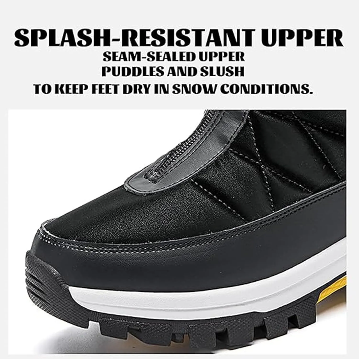 Womens Mid-Calf Snow Boots,Waterproof Warm Plush Lined Outdoor Snow Boots,Round Toe Mid Calf Outdoor Winter Snow Boot