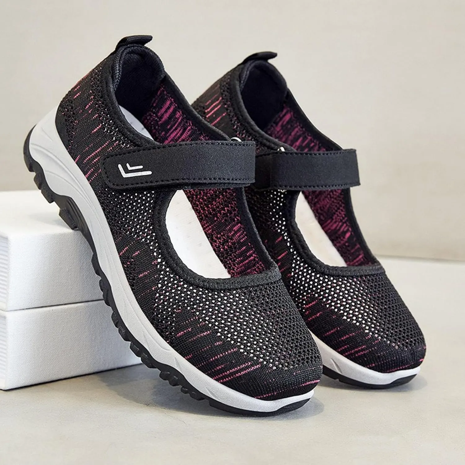 Women's Walking Shoes,Orthotic Walking Sneakers Wide Width Non-Slip Adjustable Breathable Comfortable Lightweight Shoes