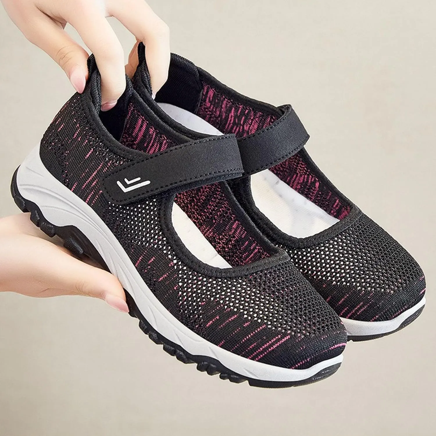Women's Walking Shoes,Orthotic Walking Sneakers Wide Width Non-Slip Adjustable Breathable Comfortable Lightweight Shoes